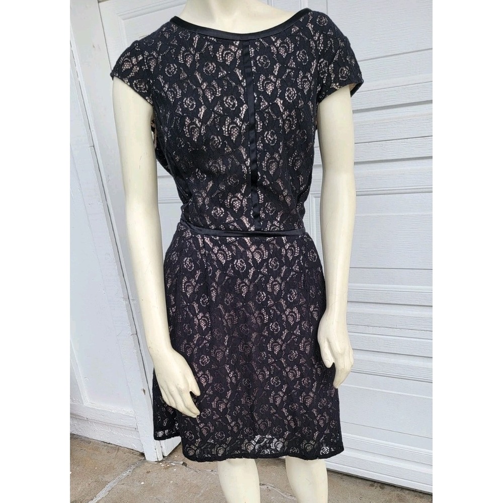 Black Lace Overlay Dress‎ R & K Womens Size 14 Gothic Whimsigoth Dark Romantic